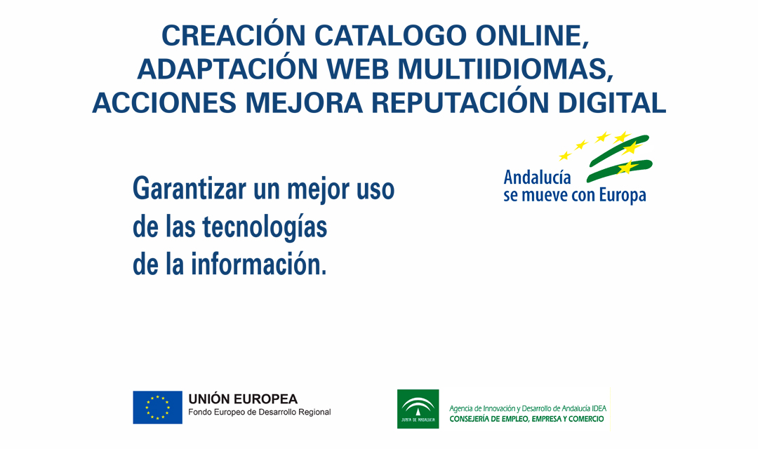 Online catalog creation, multilingual web adaptation, digital reputation improvement actions.